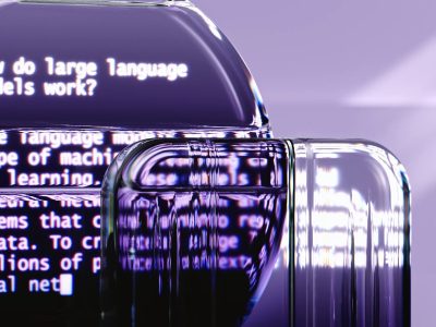 Representação abstrata de modelos de linguagem e tecnologia de inteligência artificial.